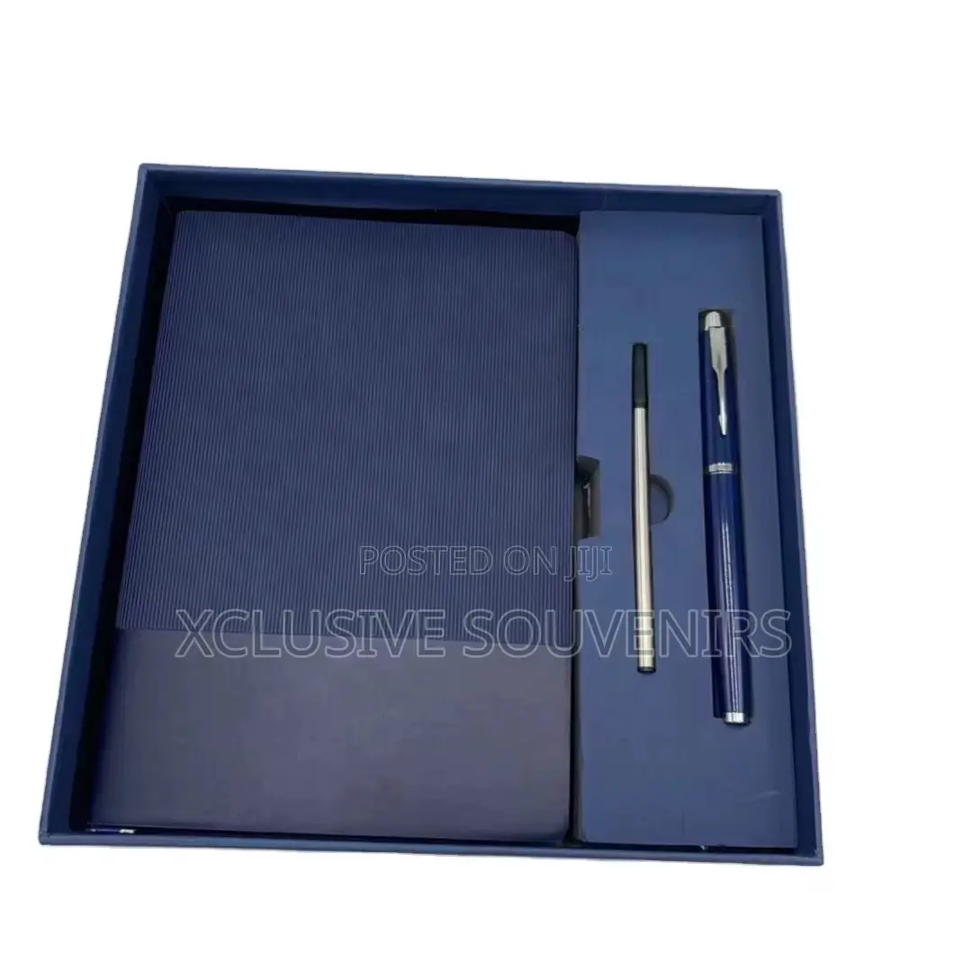 A5 Thickened Leather Spiral Fabric Notebook Gift Box With Pen