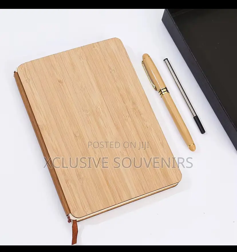 Creative Bamboo Notebook Custom Logo A4 Notebook Gift Box Set With Pen