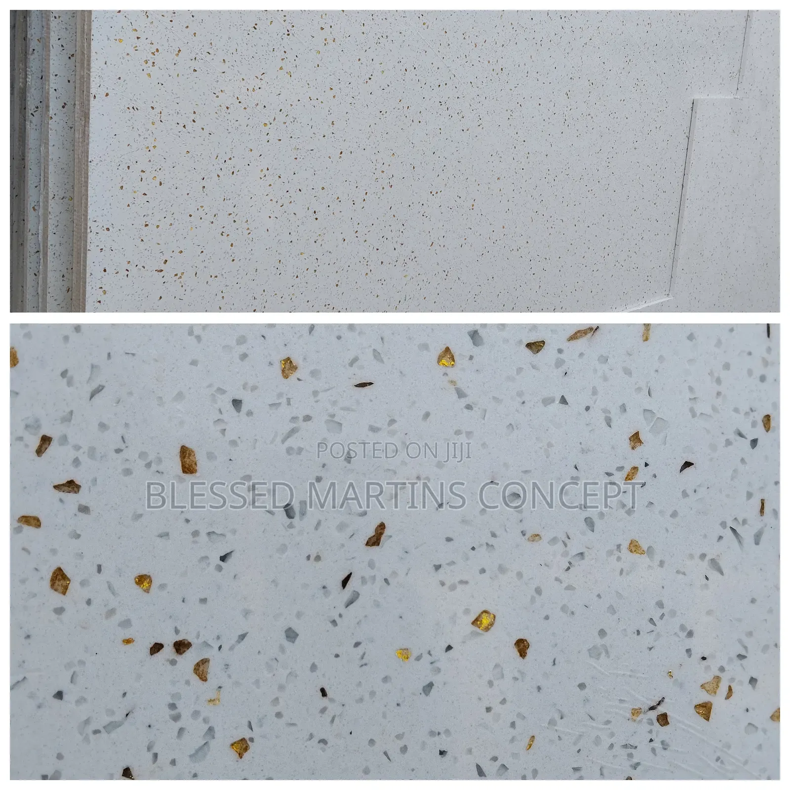 Quality Sported Gold Quartz Slab, Good for Countertops, Vanity, Island
