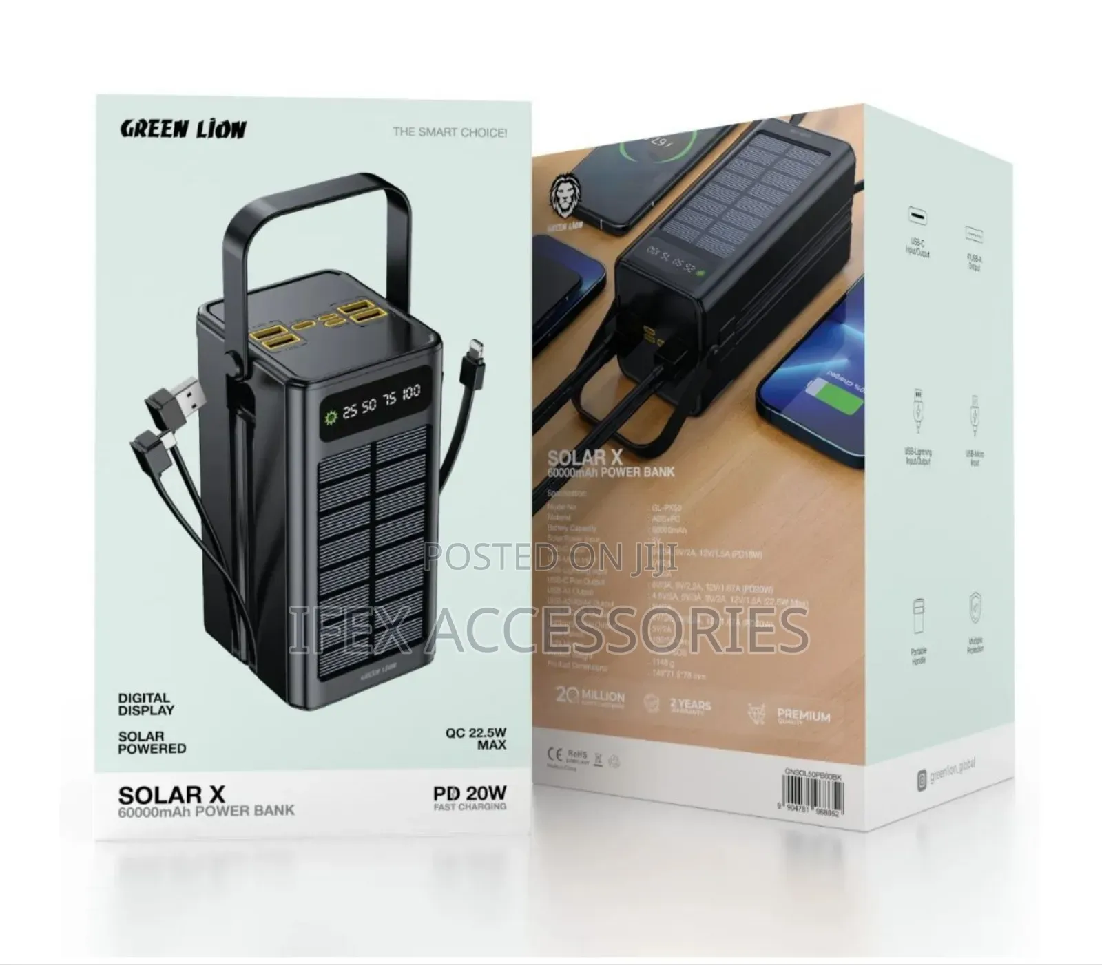 Green Lion Solar X (60000mah) Power Bank