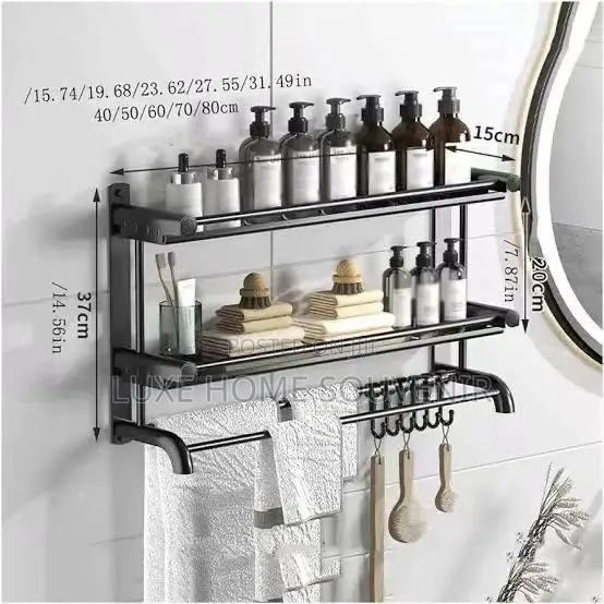Bathroom Storage Rack With Towel Hanger