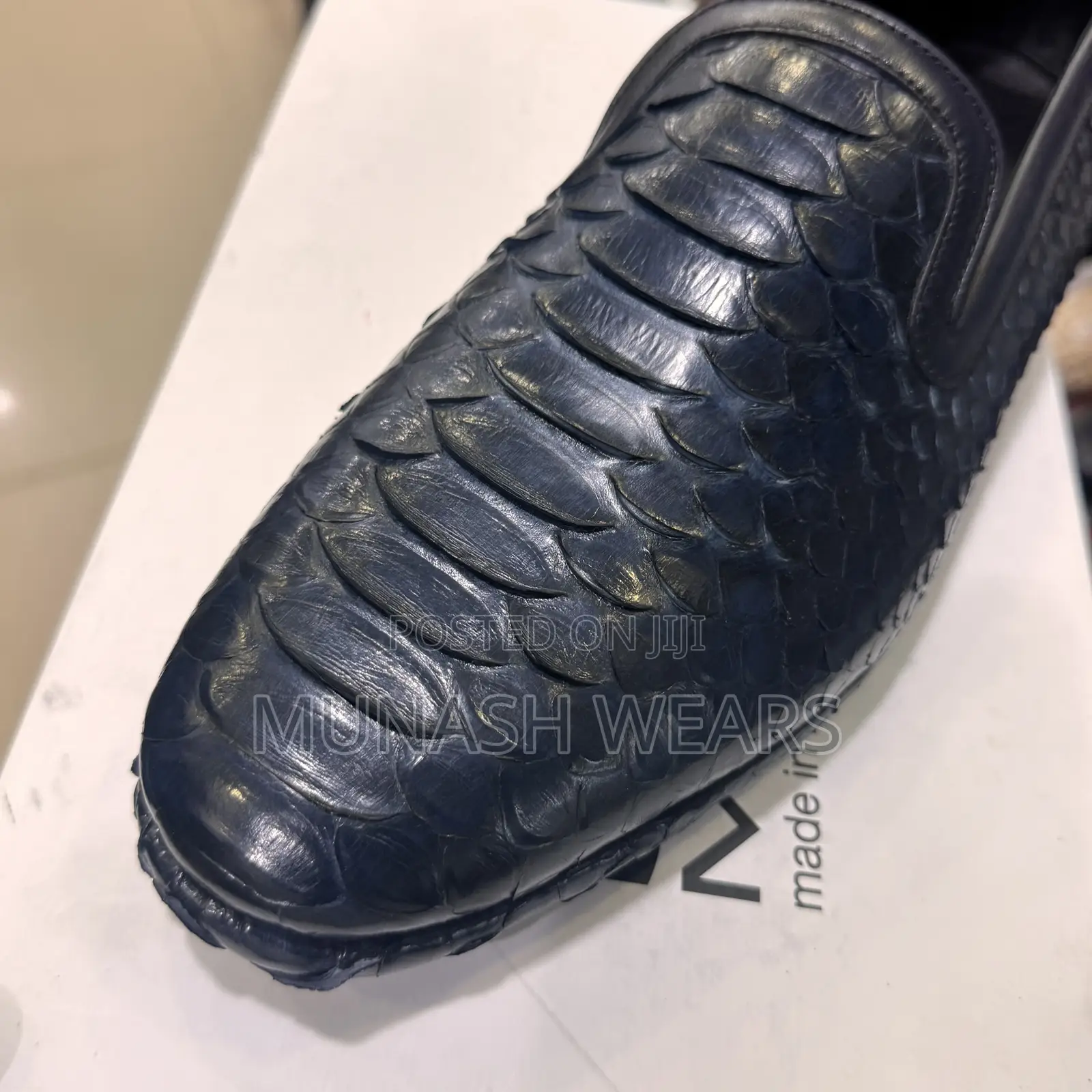 Italian Skin Leather Blue Shoes 40-46