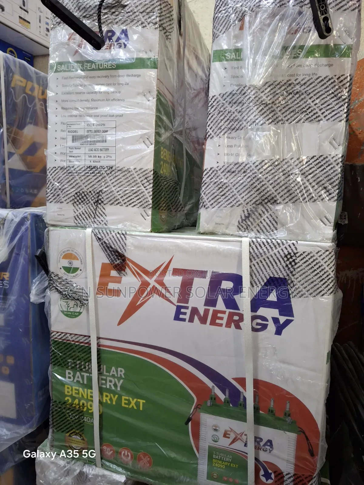 Extra Energy 12v/240ahs Tall Tubular Battery