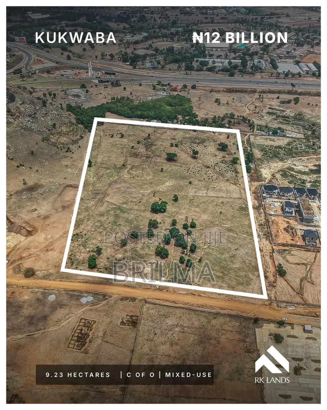 9.23 Hectares of Land in Kukwaba for Sale