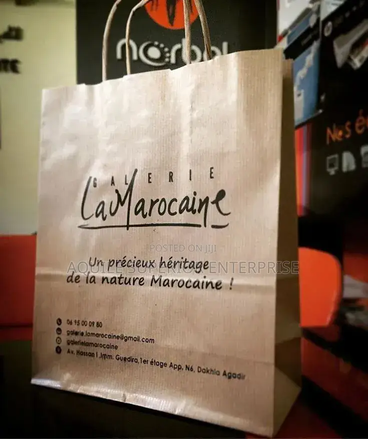 Quality Brown A5 Small Landscape Paper Bag 110gsm Printed