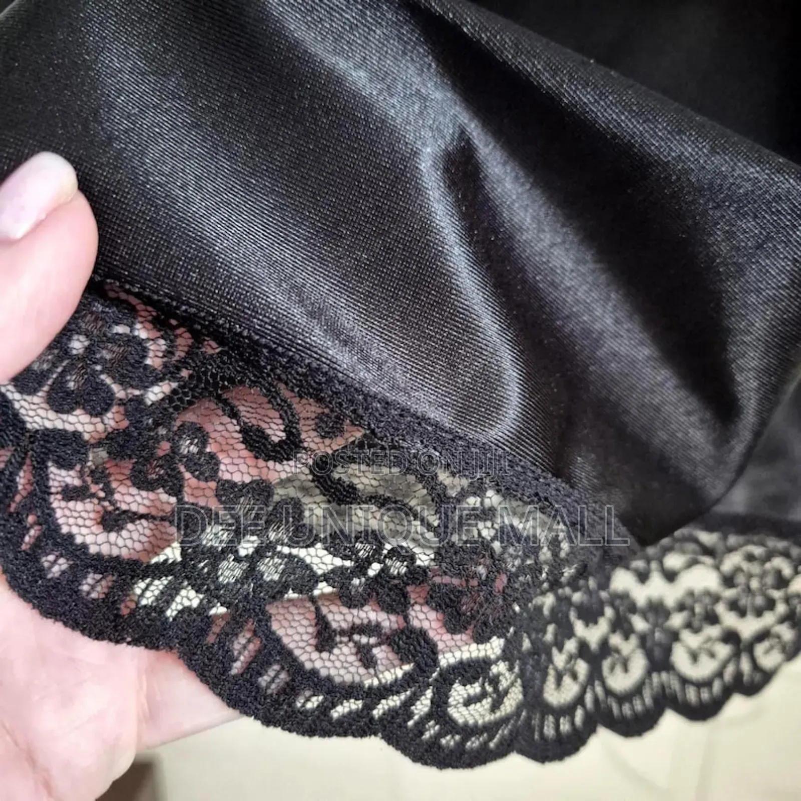 Vintage Black Nylon Lace Half Slip Underskirt
