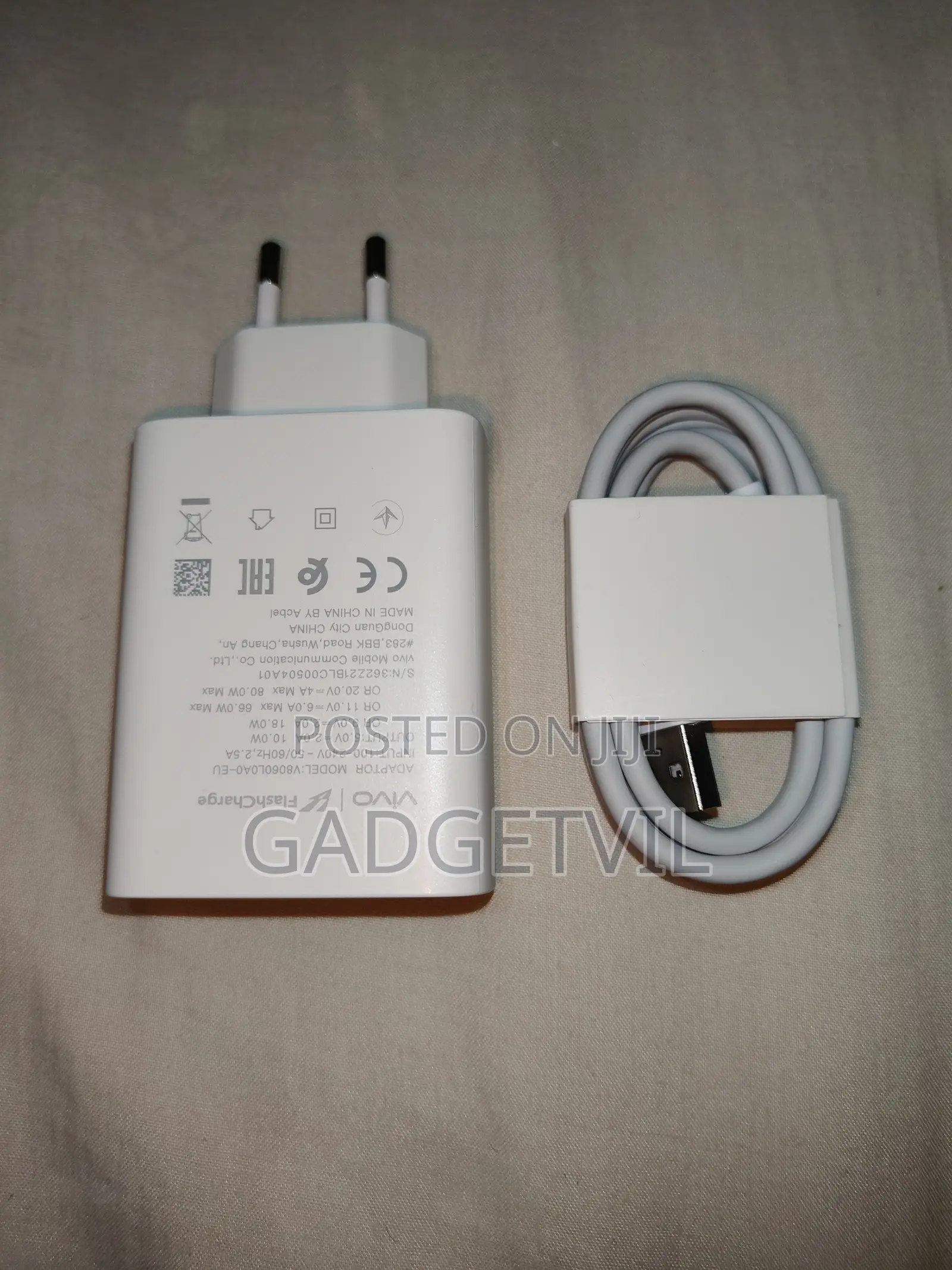 Vivo 80w Eu Plug Genuine Super Flashcharge Charger