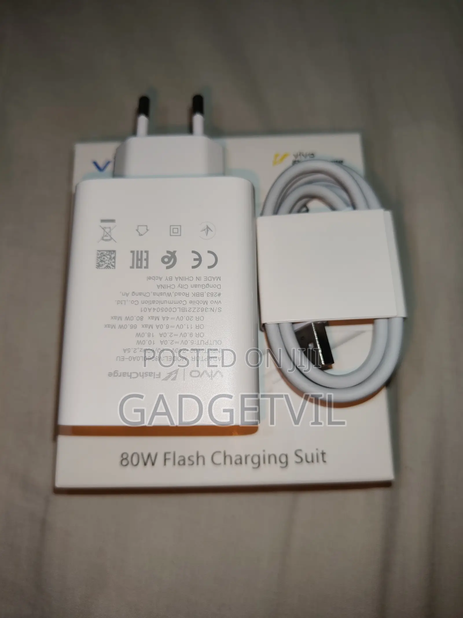 Vivo 80w Eu Plug Genuine Super Flashcharge Charger