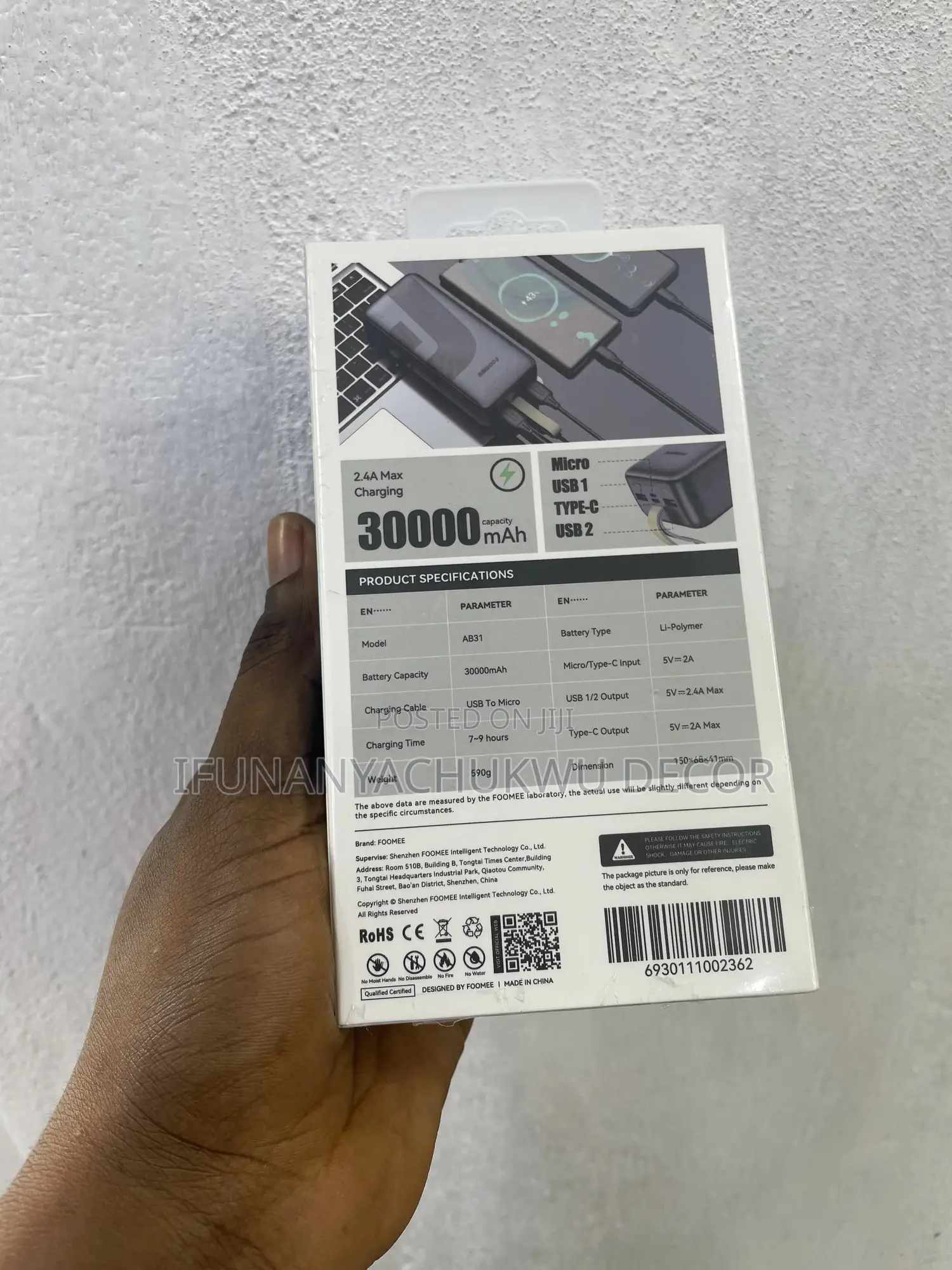 30,000 Mah Foomee Power Bank