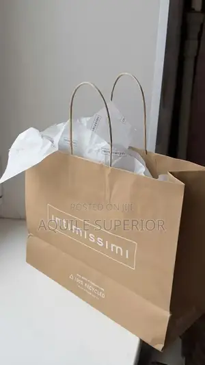 Brown A5 Small Paper Bag Craft Handle Landscape,60gsm, Print