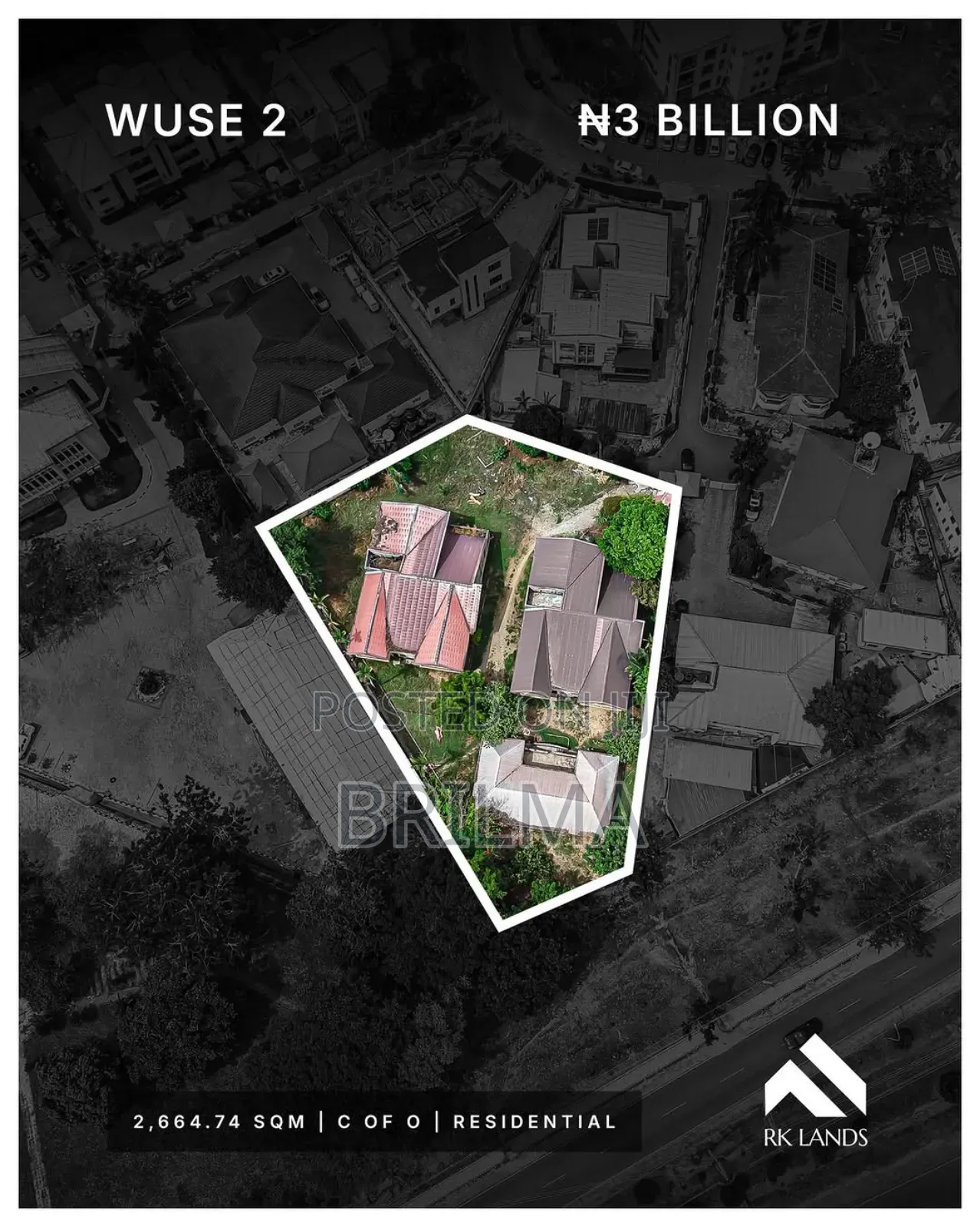 2664 SQM of Land in Wuse 2 for Sale