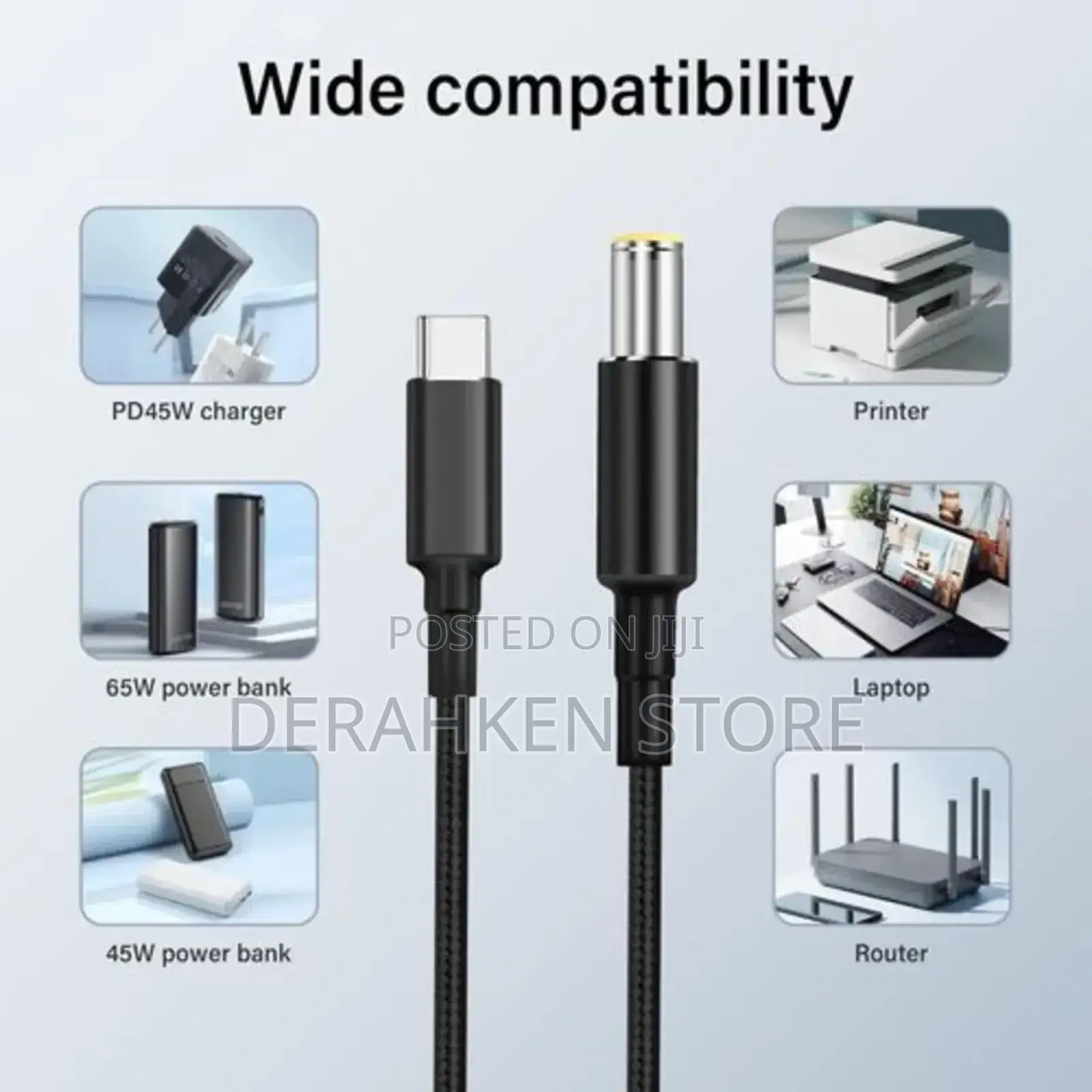 Pd 100w Usb-C 18.5-20v Universal Laptop Cable Small Pin - Yellow Mouth