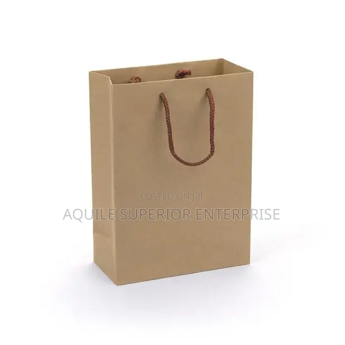 Premium Brown A5 Small Paper Bag Rope Handle Portrait 110gsm