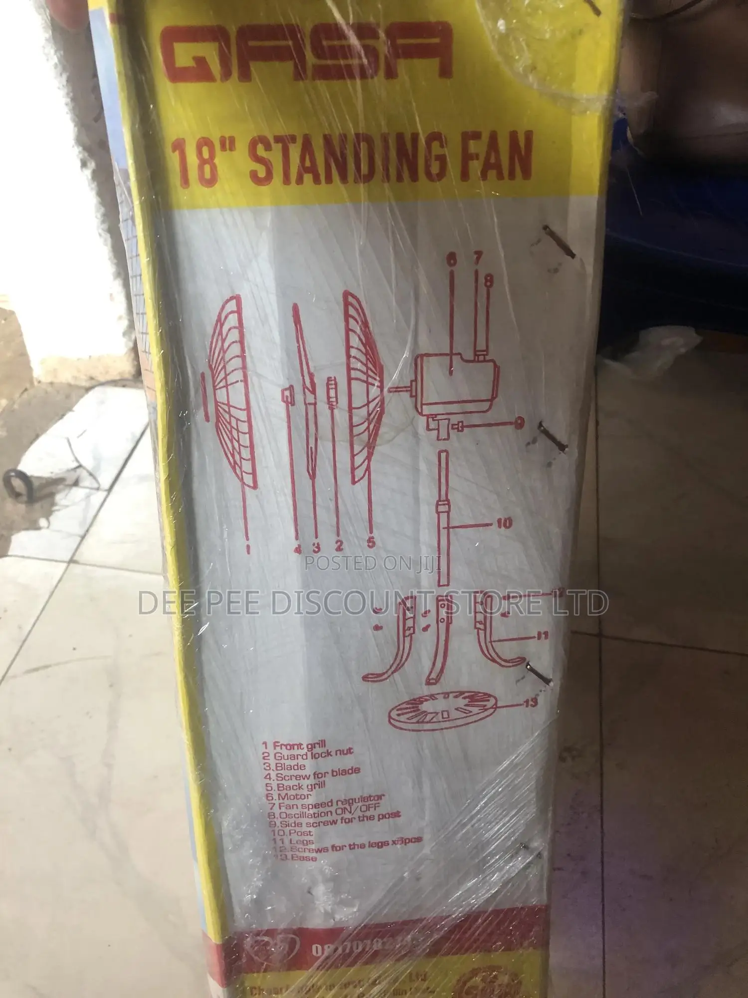 Qasa 18” Energy Saving Solar, Electric Standing Fan QSF-18yoga Ac/Dc