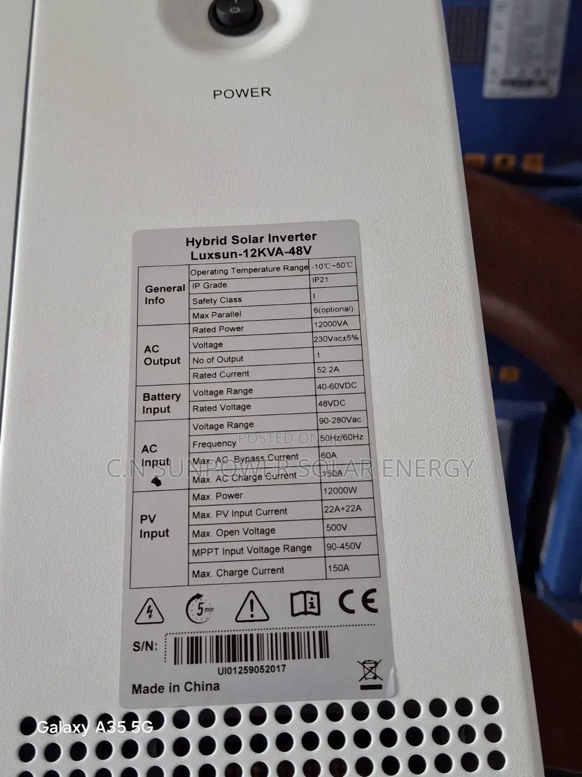 12kva/ 48v Luxun Hybrid Inverter