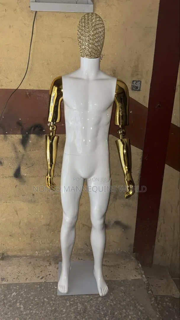 High Quality Male White and Gold Mannequin With Robotic Hands