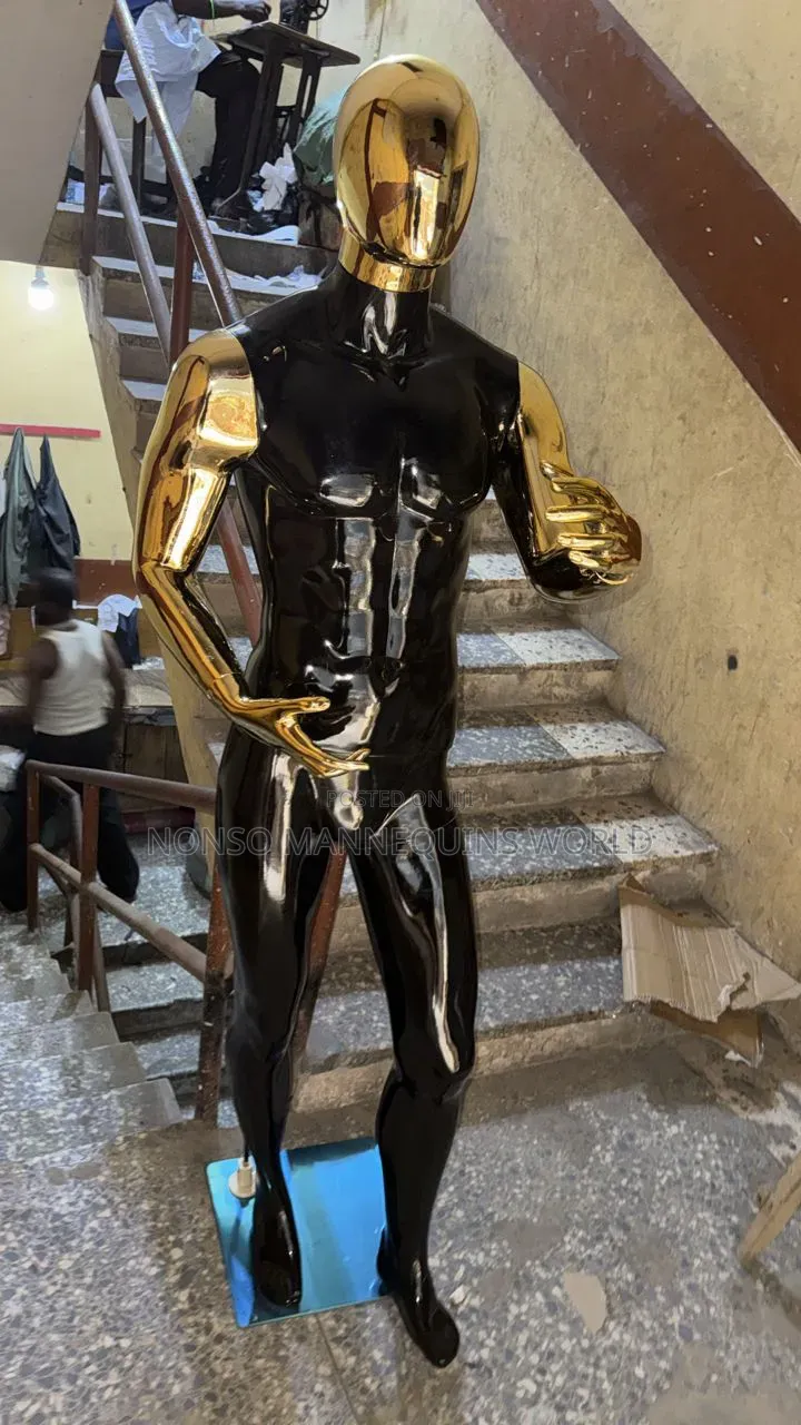 High Quality Male Chrome Black and Gold Display Mannequin