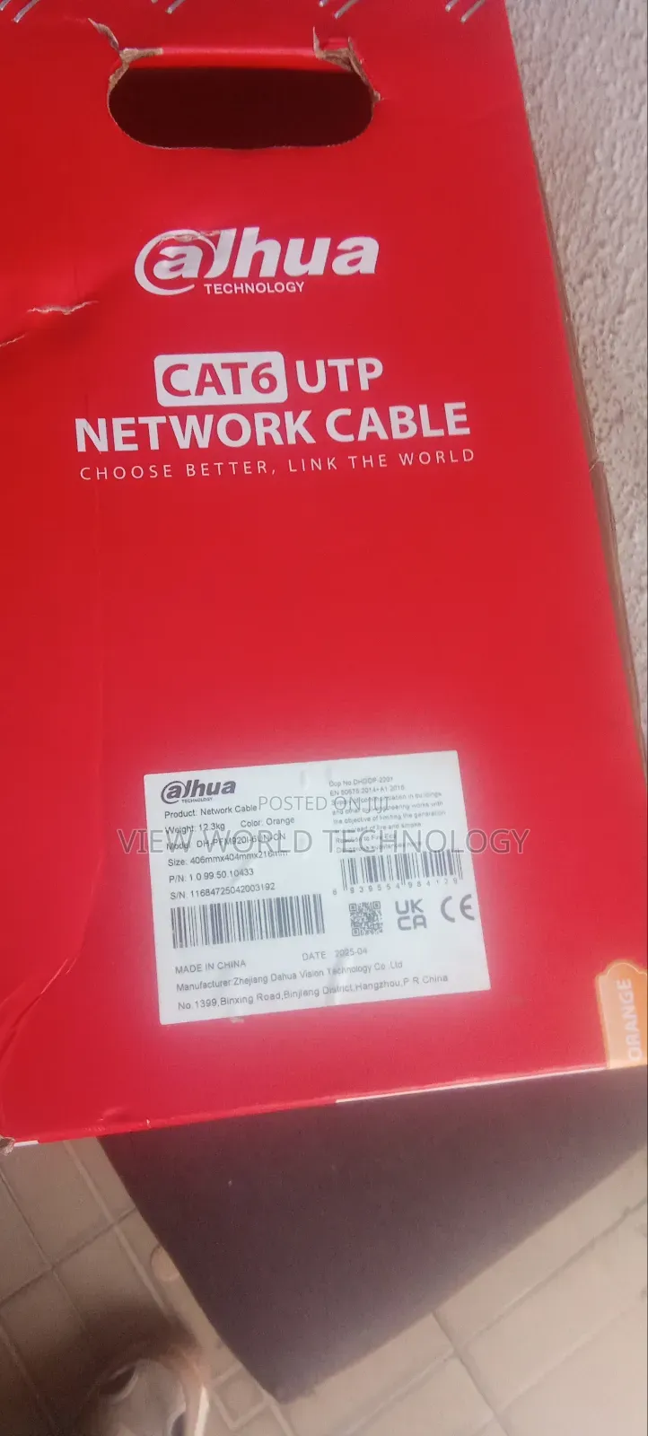 Dahua Cat 6 Utp Network Cable Pure Copper 305m
