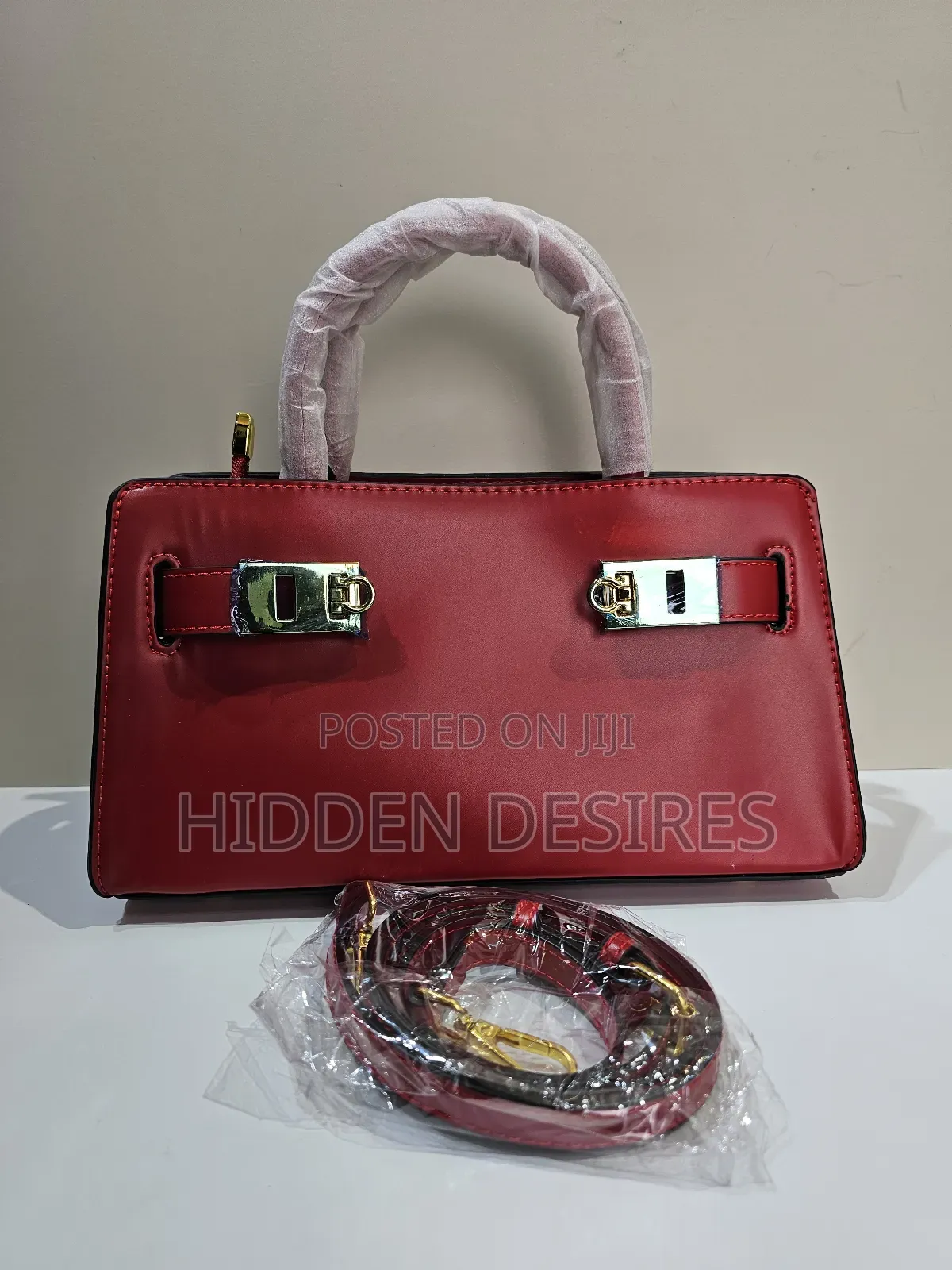 Quality Leather Bag - Midi Red