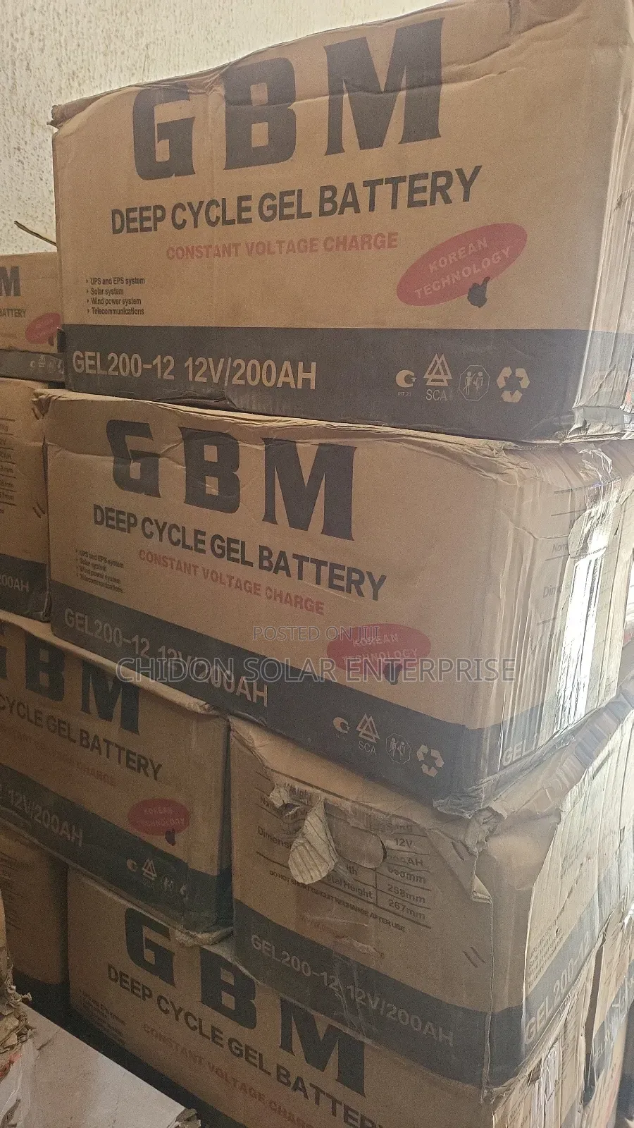 200ah 12volts GBM Gel Battery
