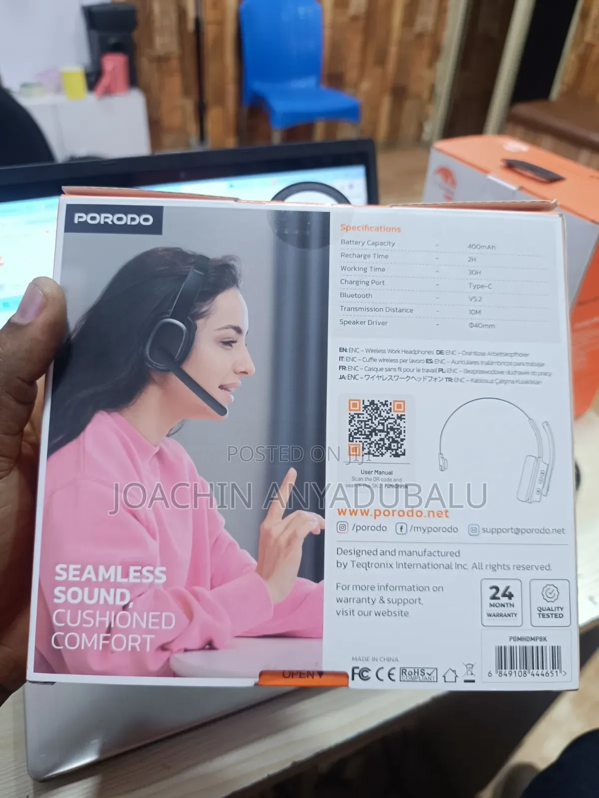 Enc Wireless Bluetooth Work Headphones With Mic / Noise Cancellation