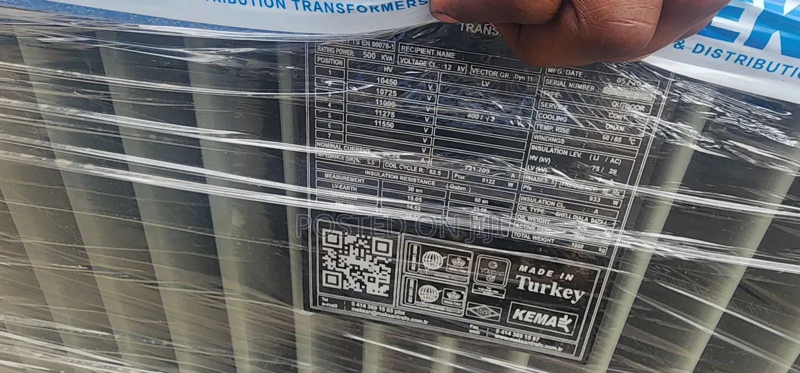 500kva 11000v Meksan High Quality Transformer 100% Copper Coil