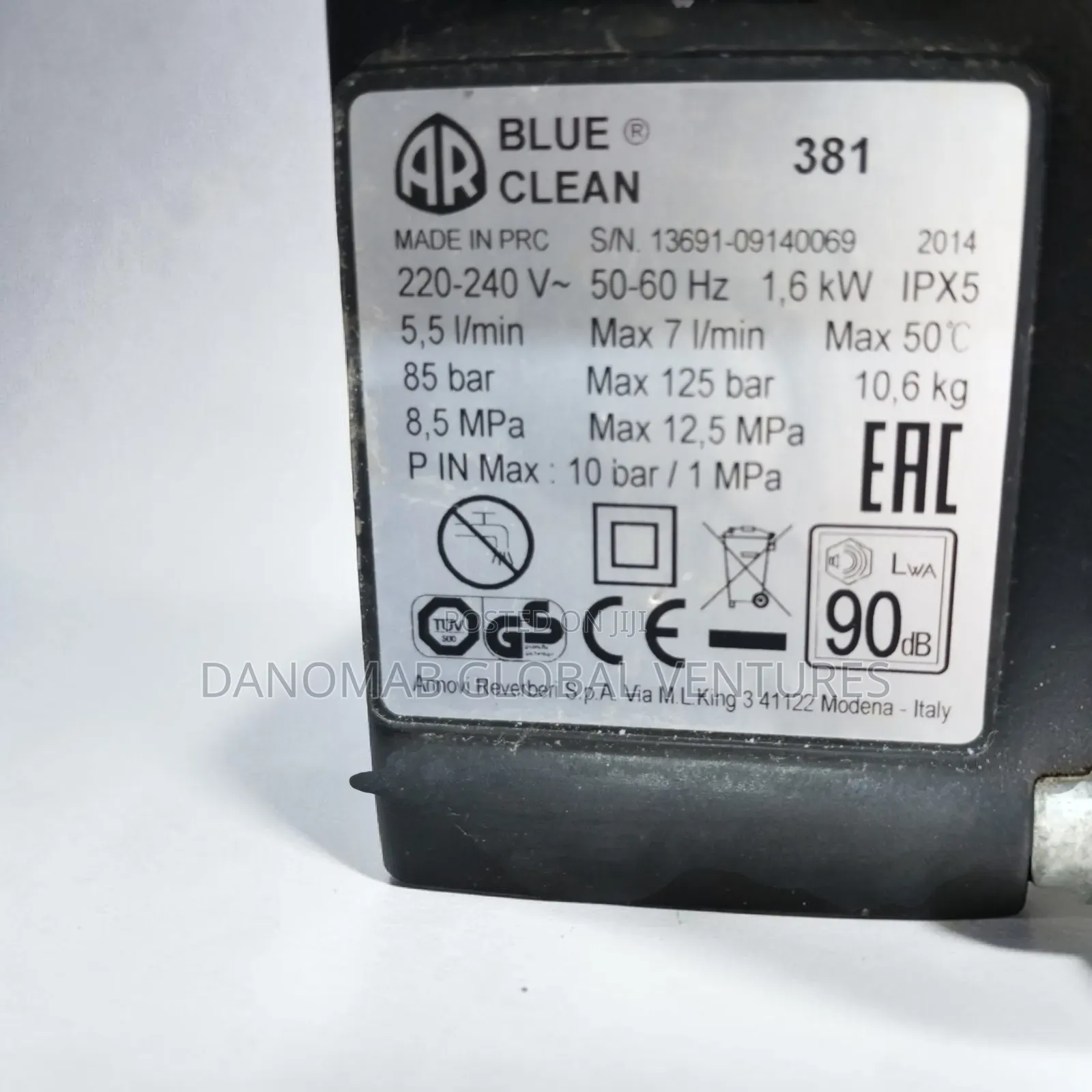 Ar Blue Clean 381 High Pressure Washer With Soap/Chemical Container
