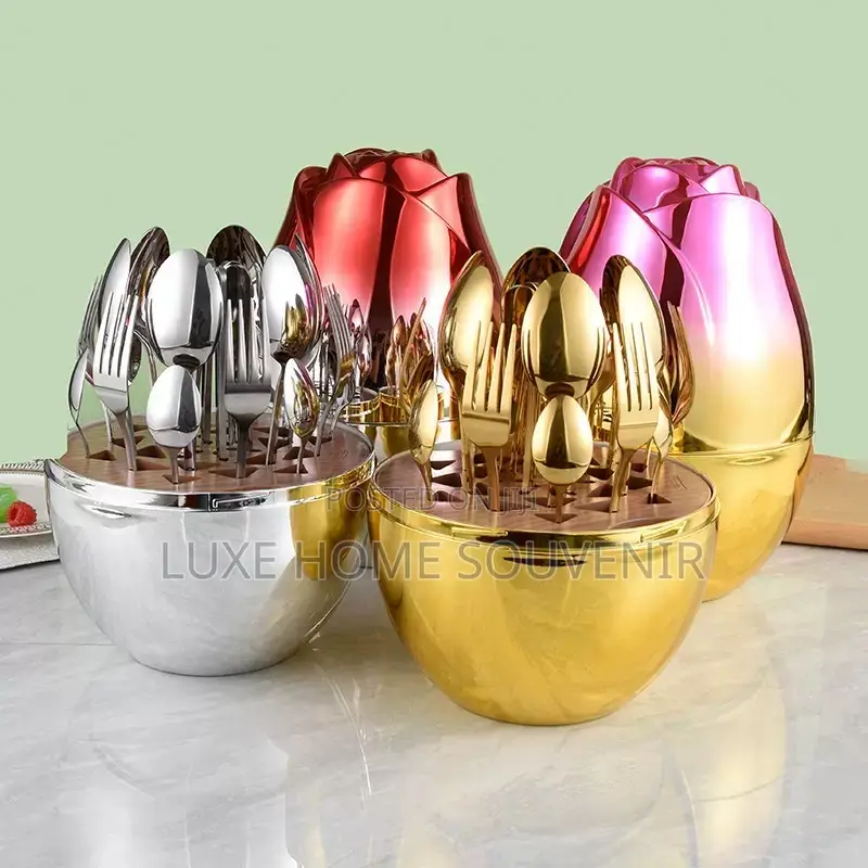 Golden Egg Shape Cutlery