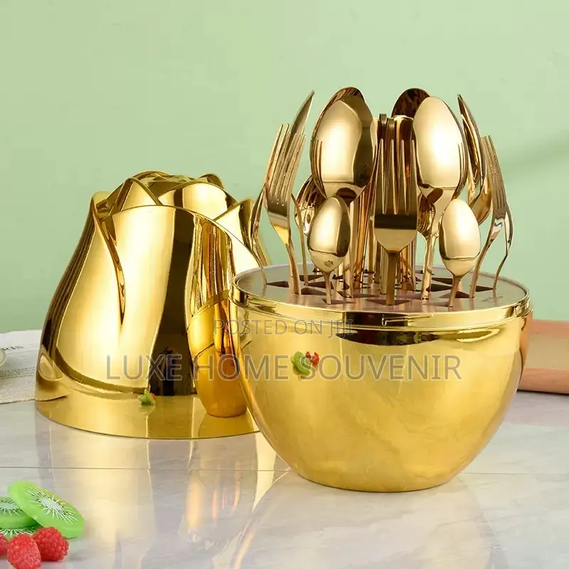 Golden Egg Shape Cutlery
