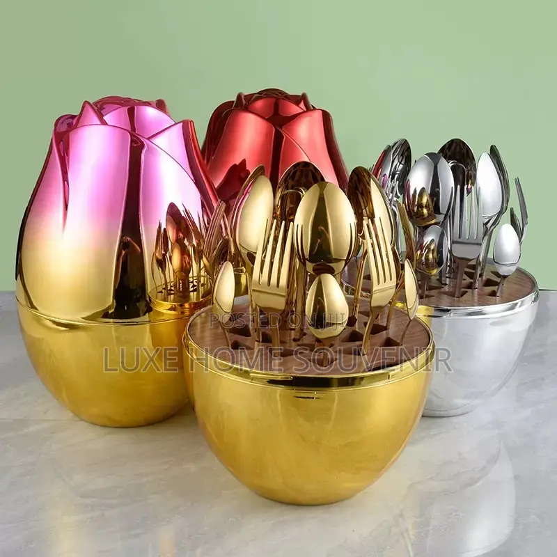 Golden Egg Shape Cutlery