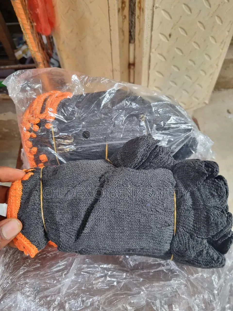 Industrial Black Cotton Safety Hand Glove