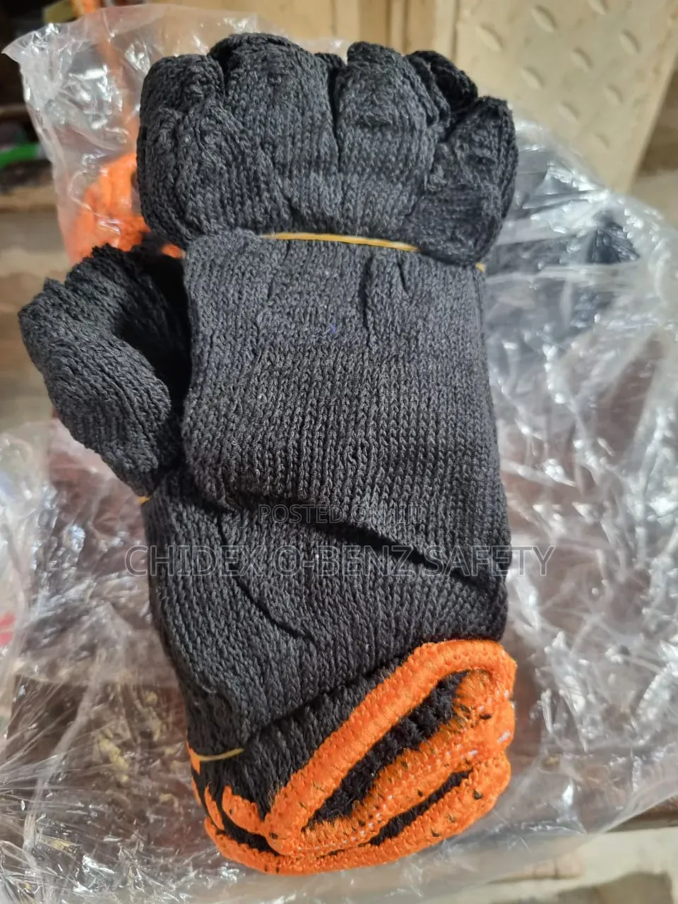 Industrial Black Cotton Safety Hand Glove