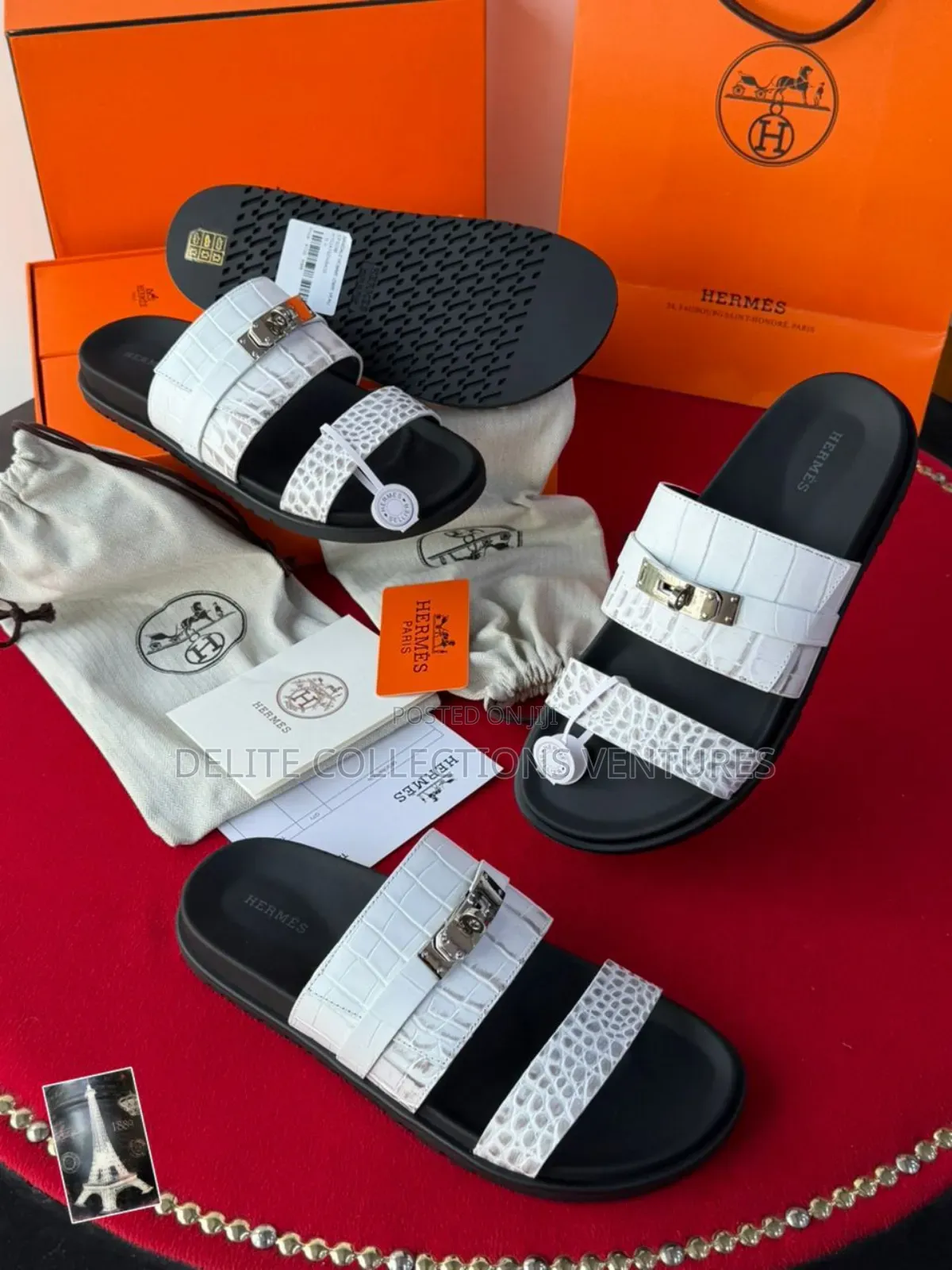 *Original Hermes Chypre Sandals Crocodile Available in Store  40 —47