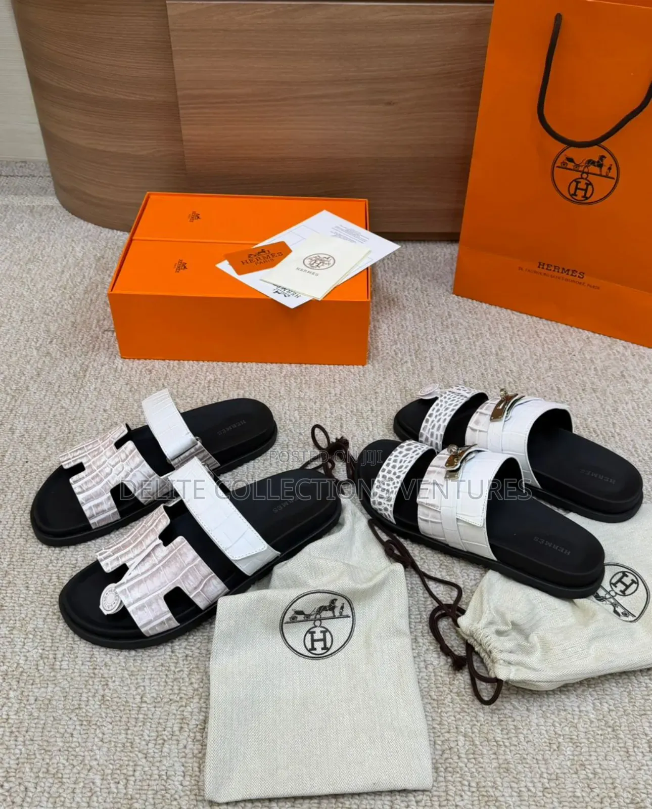 *Original Hermes Chypre Sandals Crocodile Available in Store  40 —47