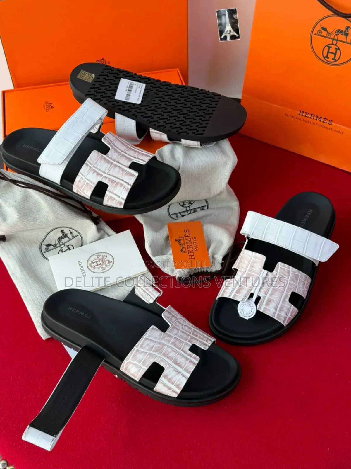 *Original Hermes Chypre Sandals Crocodile Available in Store  40 —47