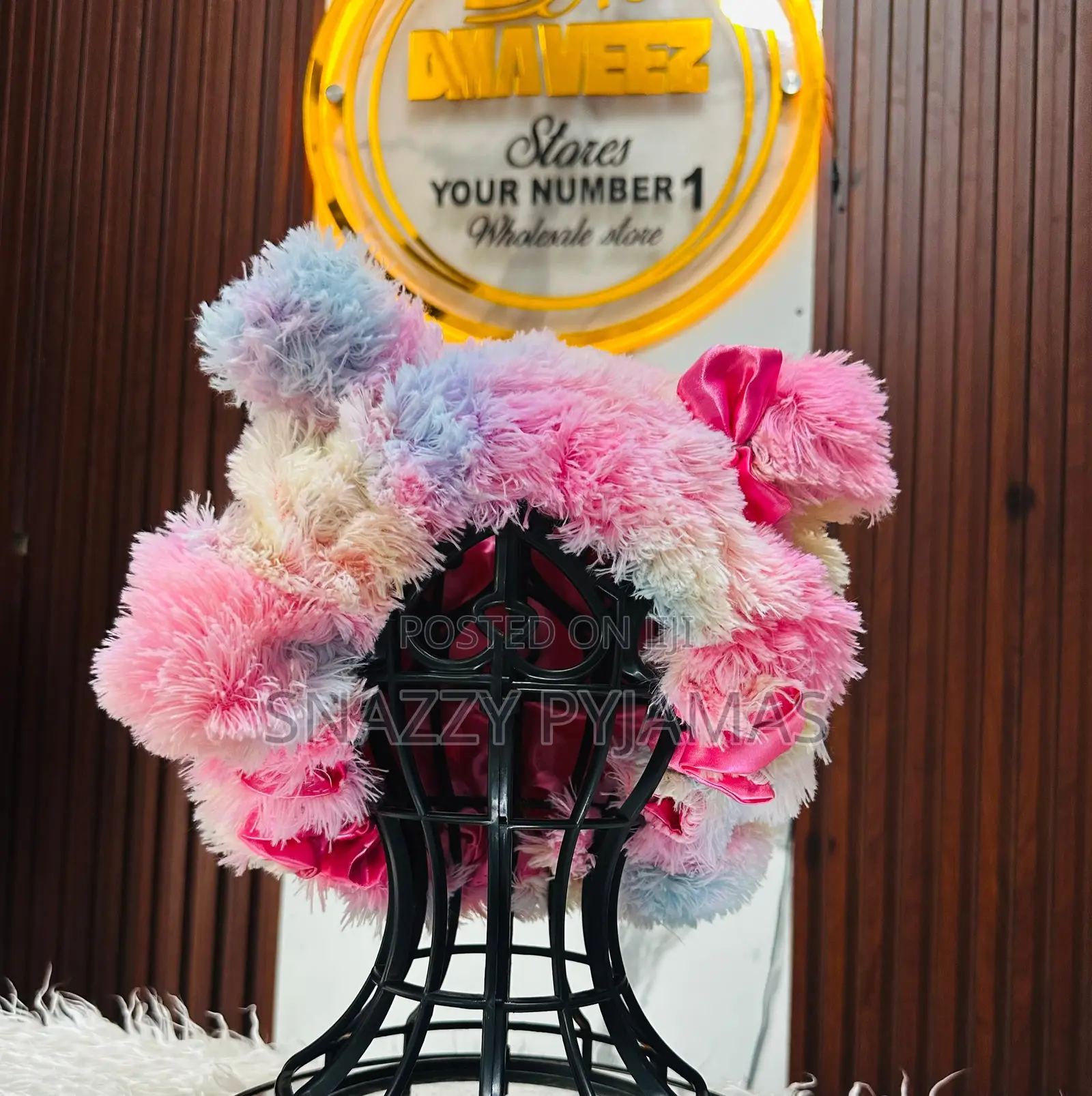 Teddy Fur Hair Bonnet