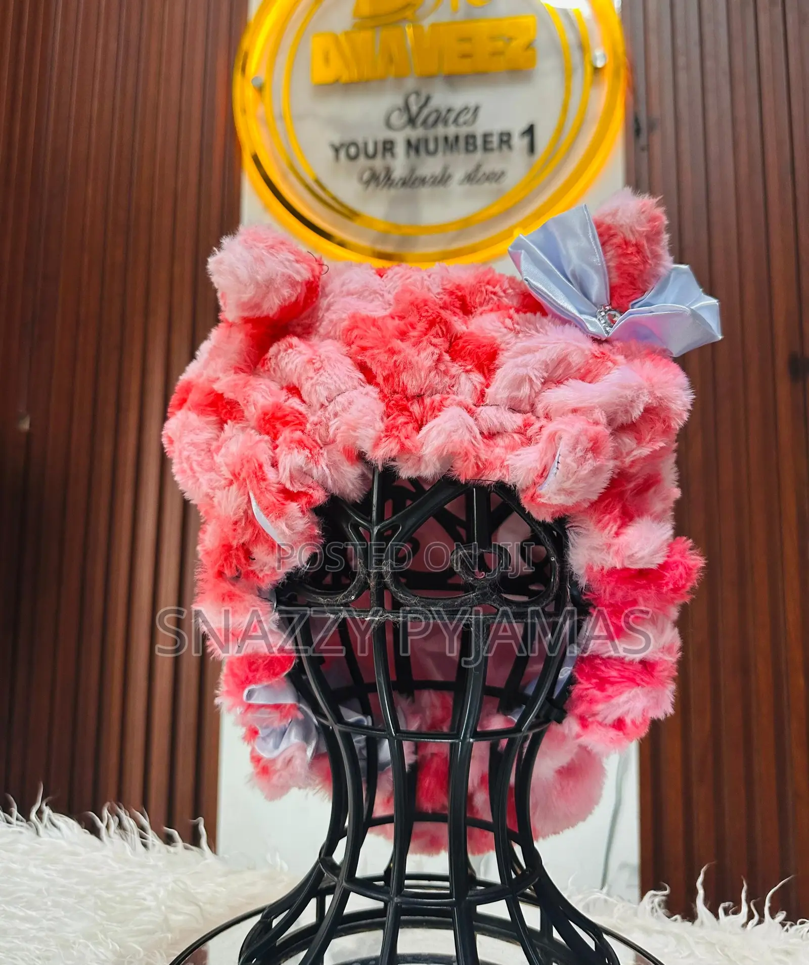 Teddy Fur Hair Bonnet