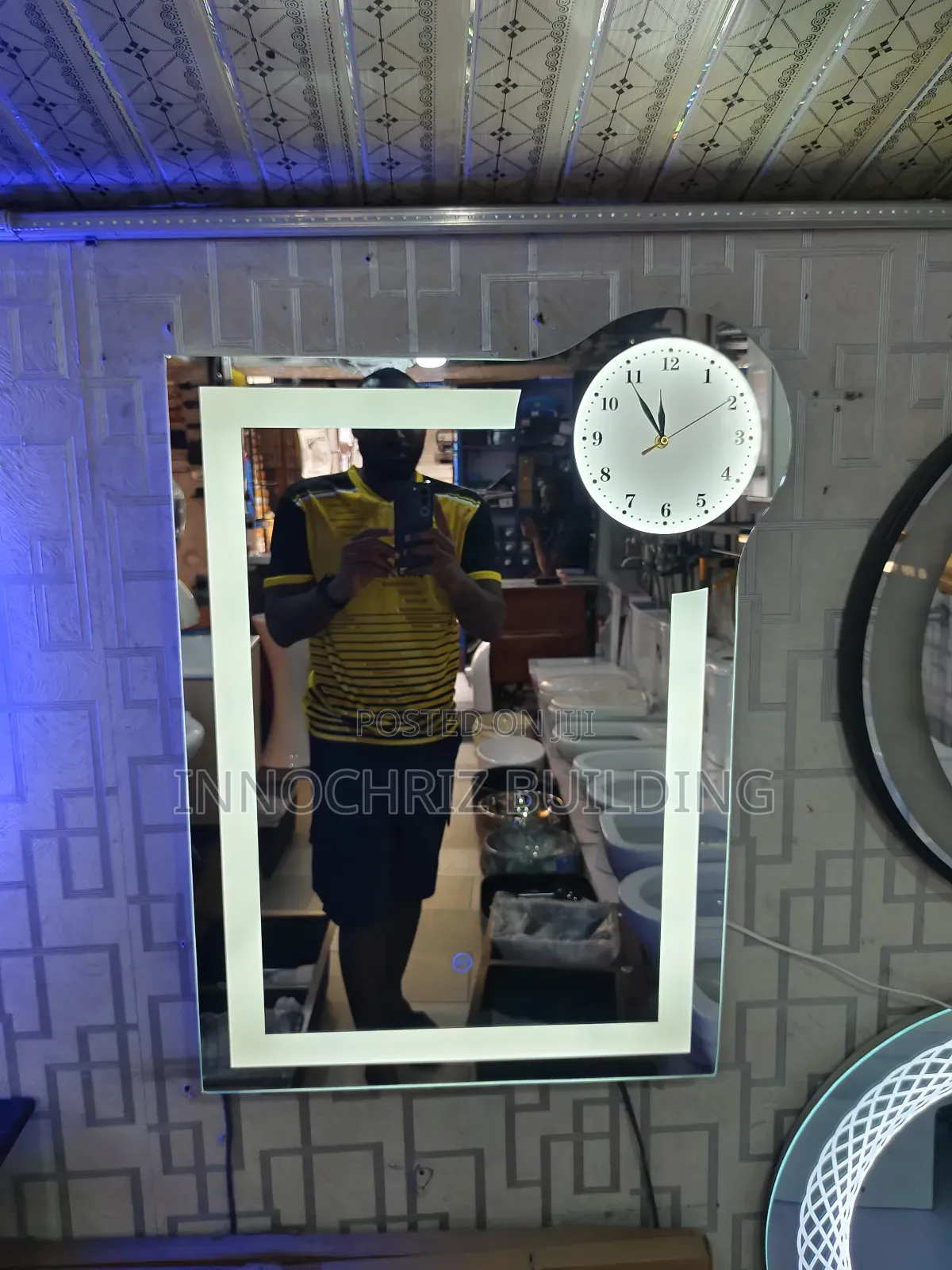 Led Mirror With Clock