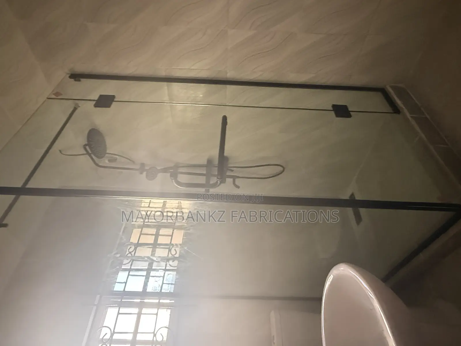 Hinged Shower Cubicle With Black Accessories