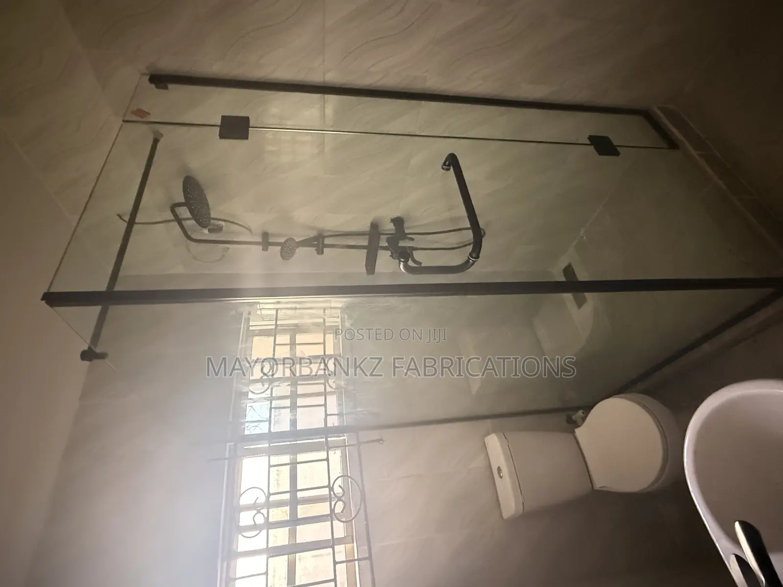 Hinged Shower Cubicle With Black Accessories