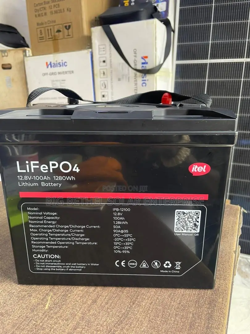 Itel Lifepo4 12.8v 100ah 1.280kwh Lithium Battery With Bluetooth Conne