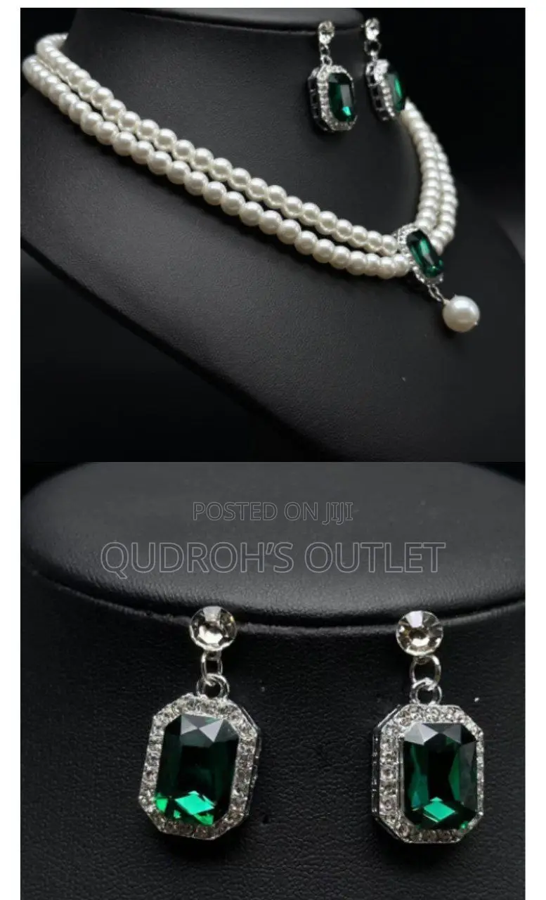 Pearl Necklace and Earrings