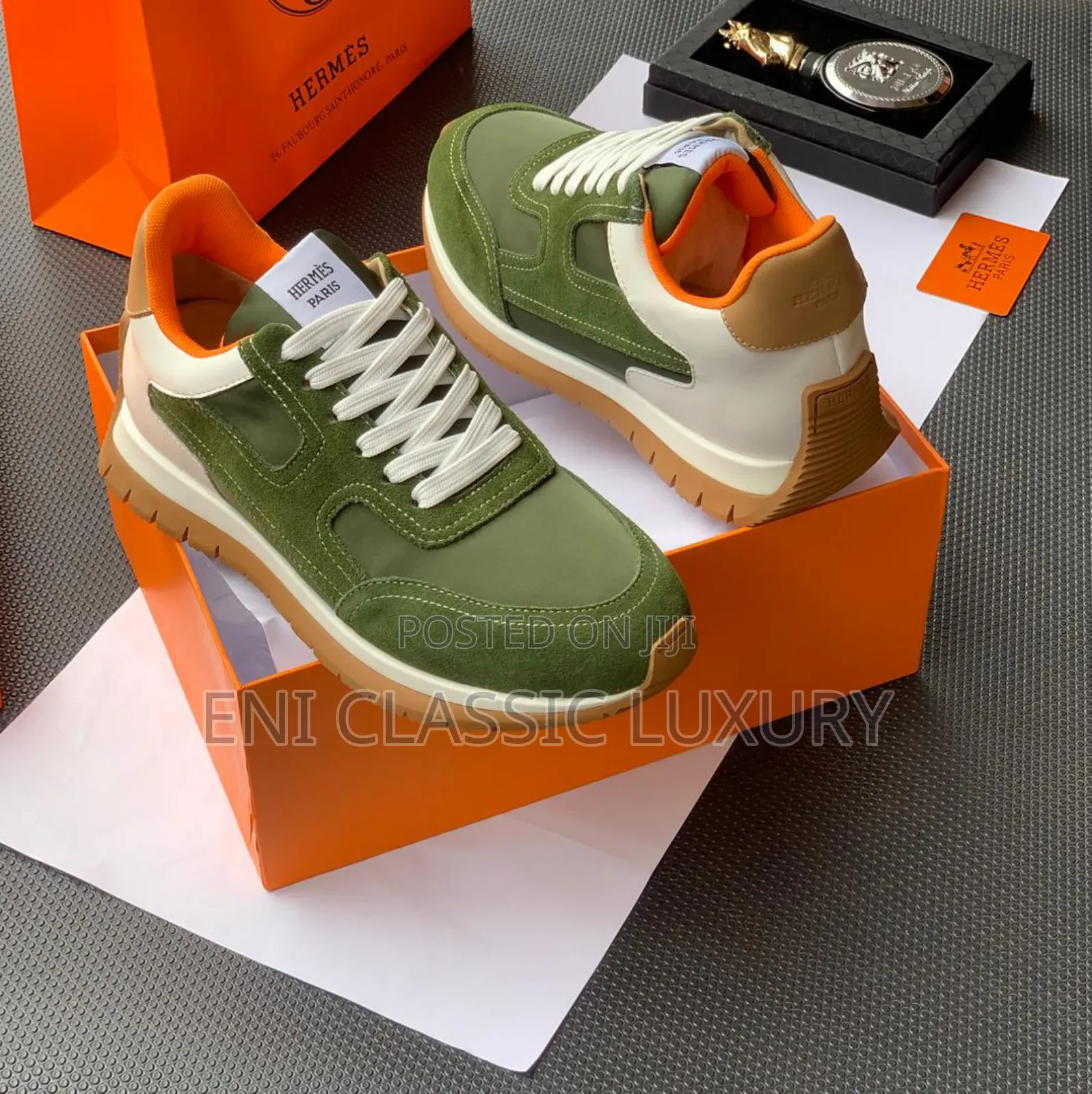 Hermes Luxury Men's Sneakers Best Quality Well Banded Package