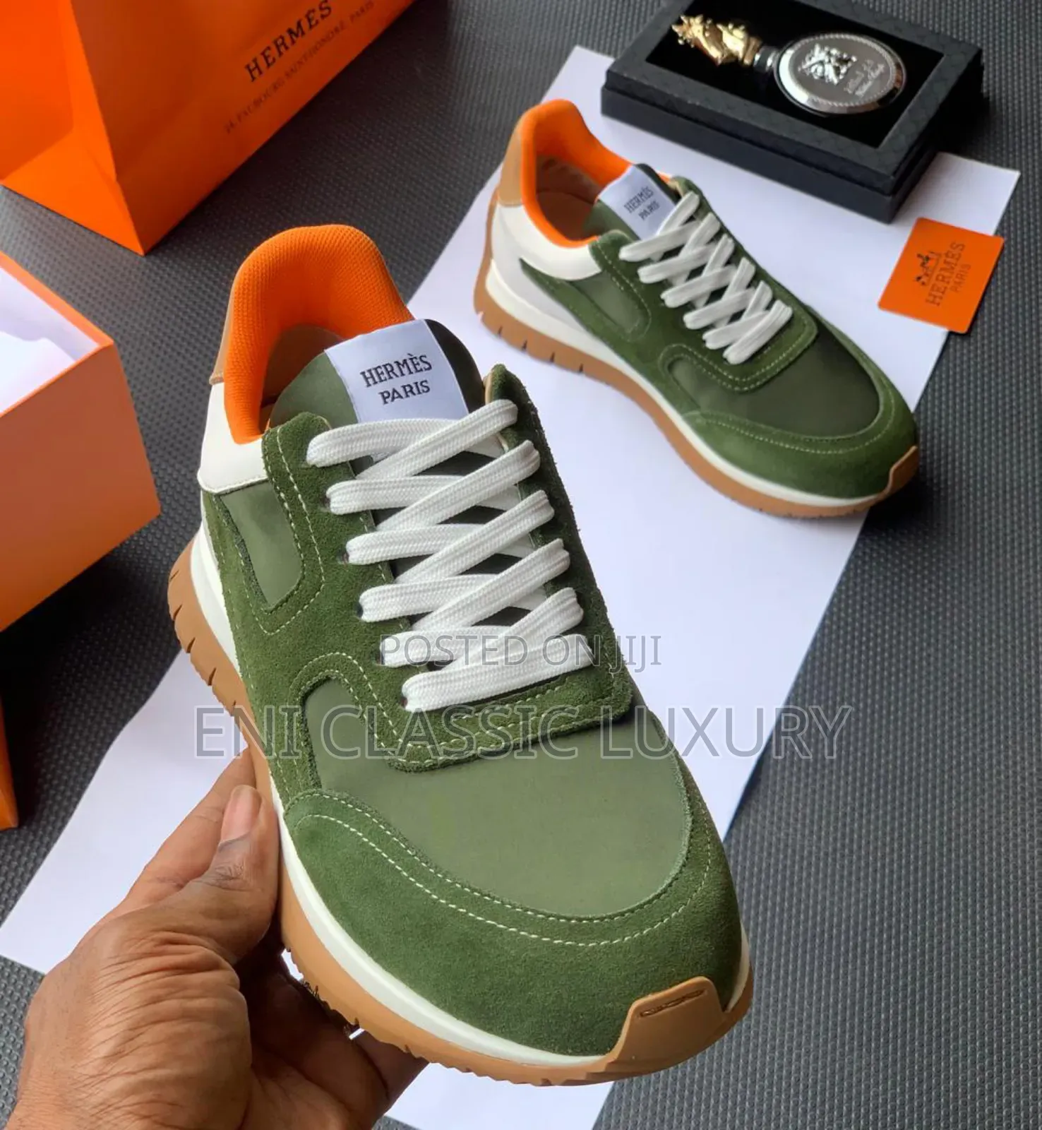 Hermes Luxury Men's Sneakers Best Quality Well Banded Package