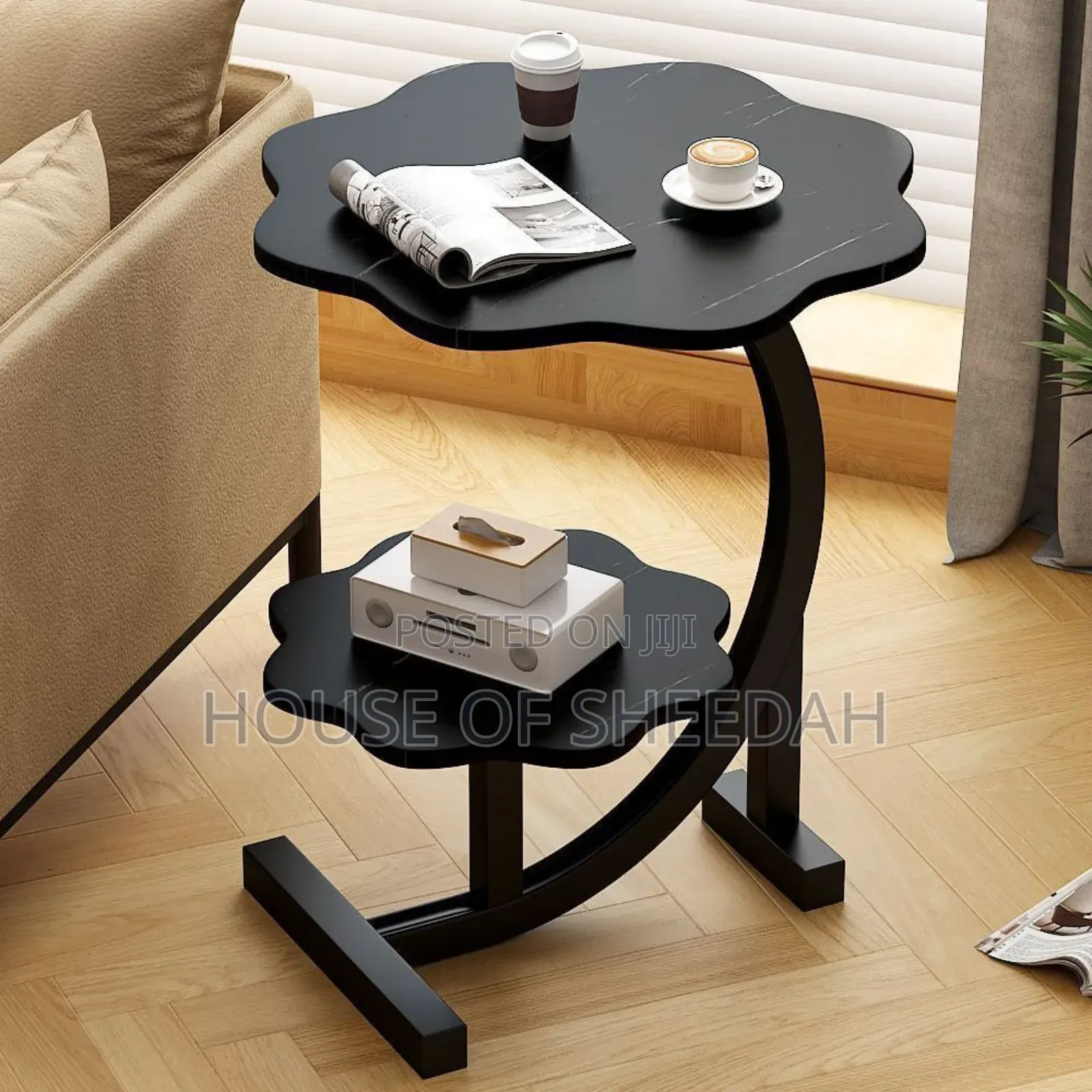 Flower-Shaped, 2-Tier Side Table.