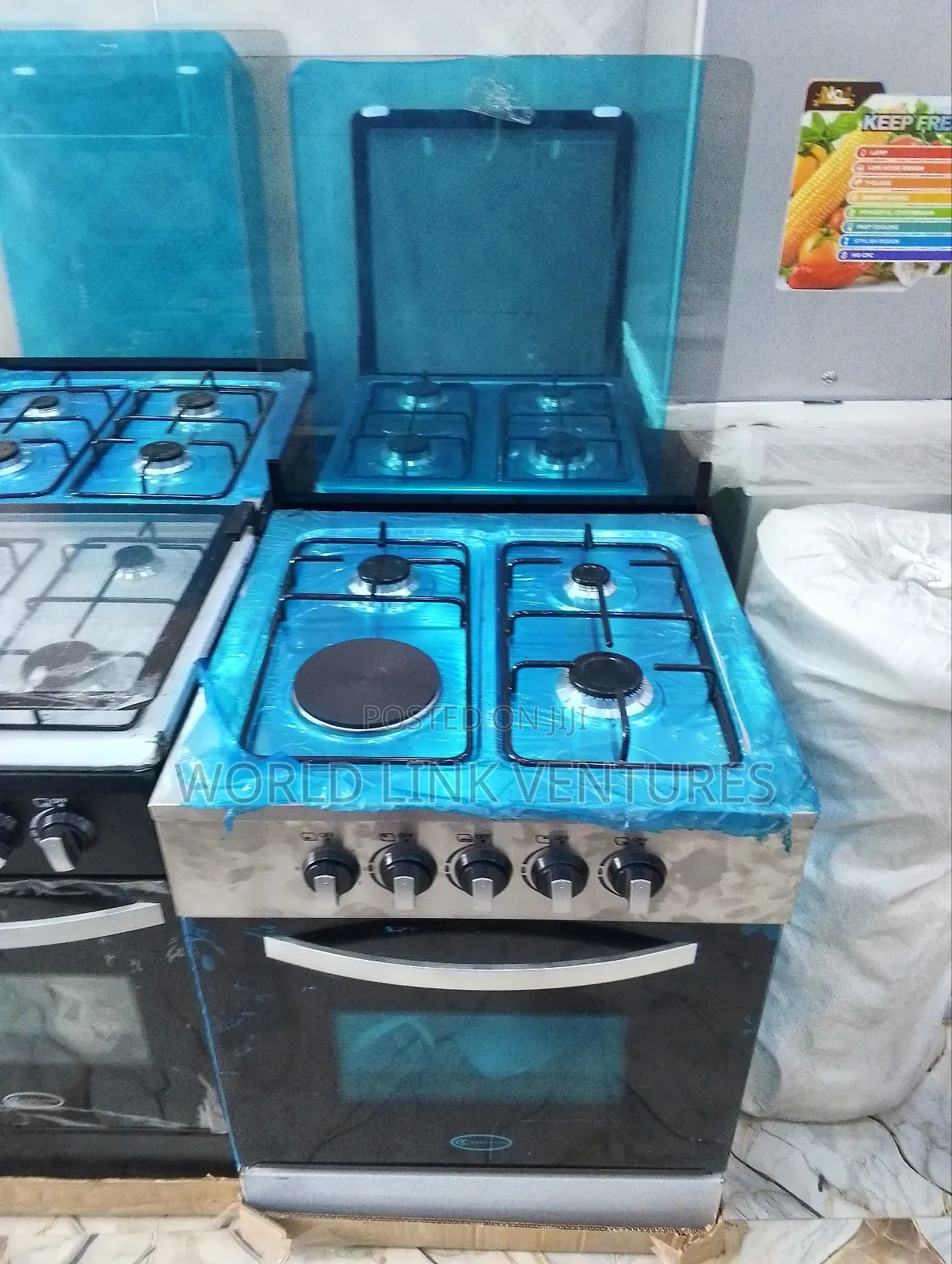 Tekno Cool Standing Gas Cooker 3 Burners And 1 Electric Burner