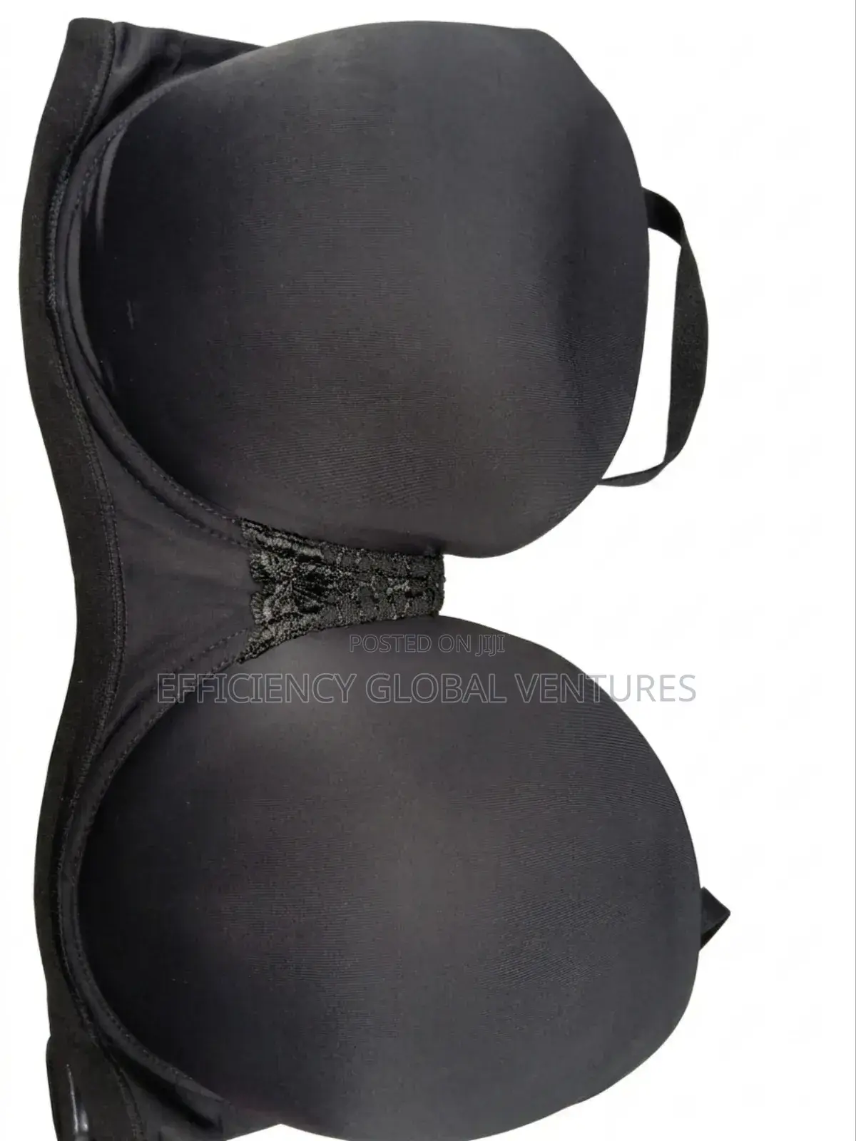 Women's Black Half-Cup Single Padded Bra With 100% Cotton Lining
