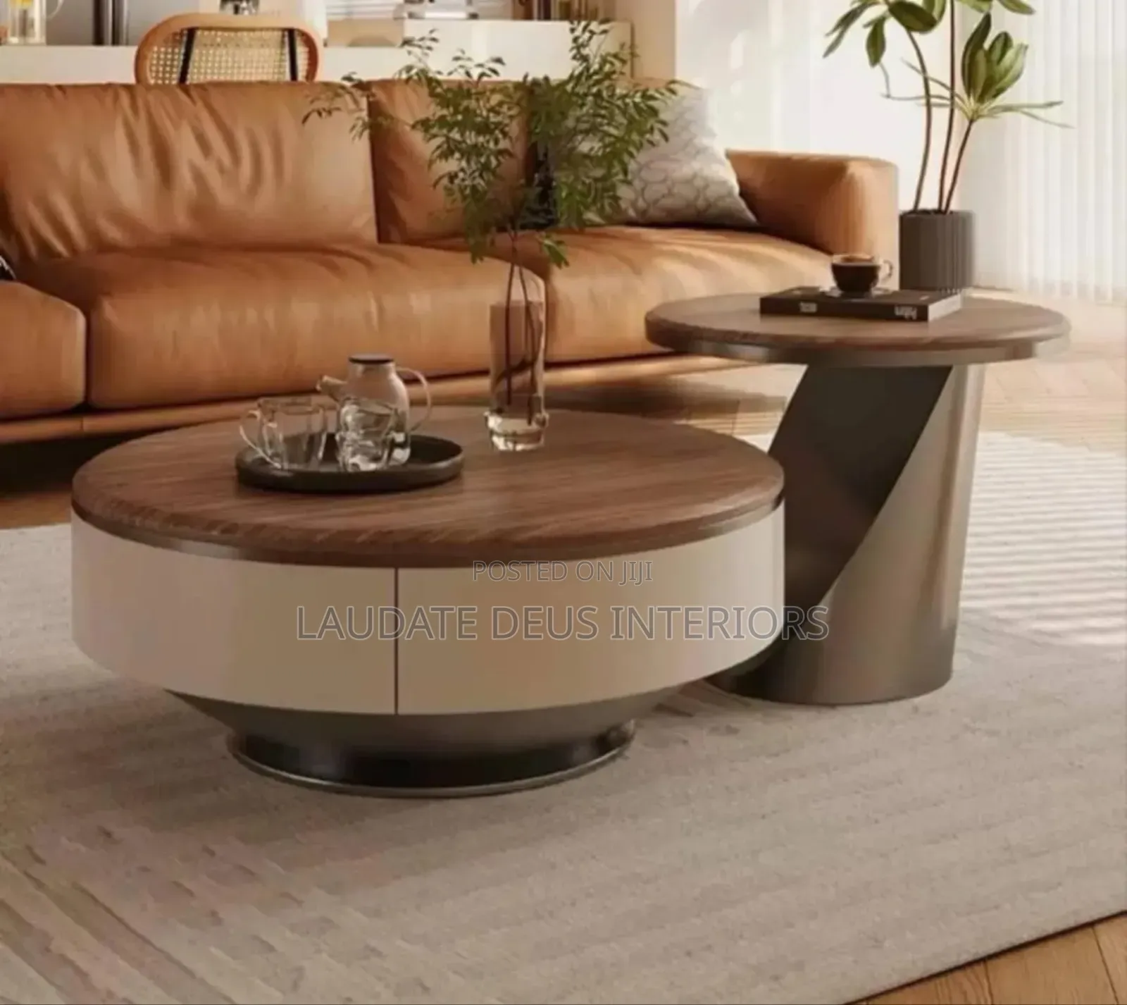 Exquisite 2 In 1 Wooden Top Center Table