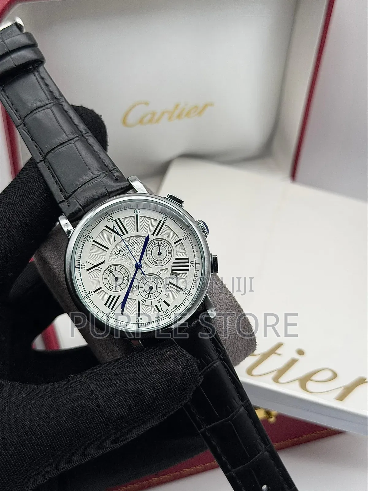Cartier Functional Chronograph Leather Watches in "Black and Brown" 