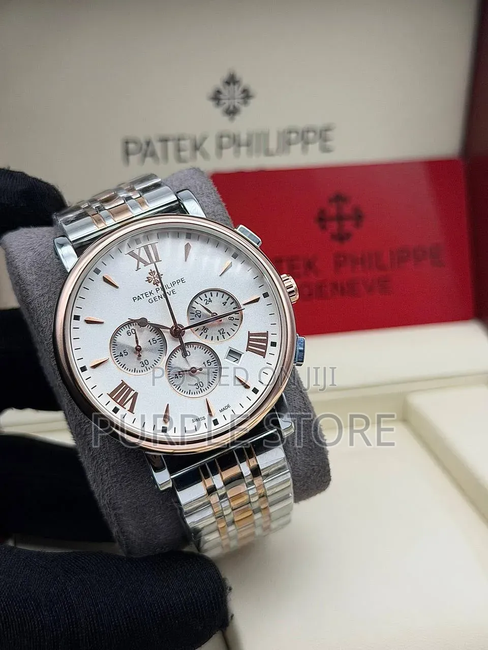Patek Philippe Chronograph Watch for Men Steel Strap